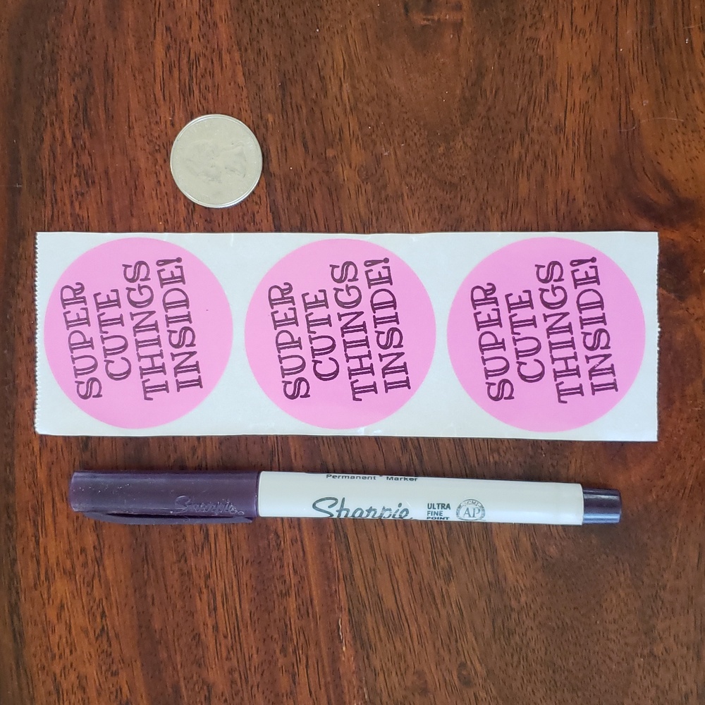 3/$15 50 Pcs Super Cute Things Inside Stickers 2" Round Packaging Labels - Picture 4 of 4
